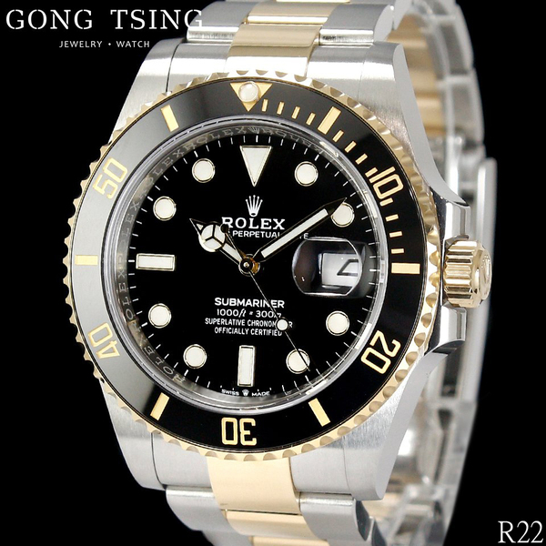 勞力士男錶      ROLEX 126613 LN 2021年12月綠卡 半金黑水鬼 綠卡 41MM 全新未使用品