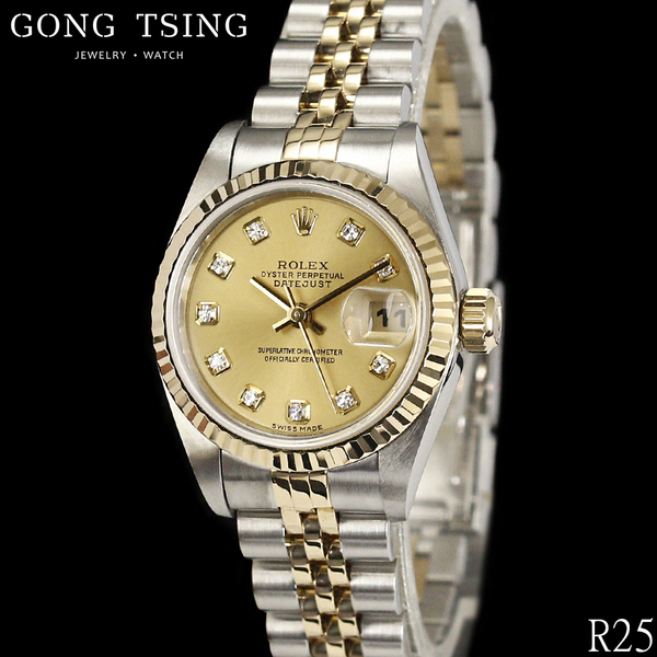 勞力士女錶     ROLEX 79173 半金女錶 26MM 包台十鑽面盤 盒子 國內保單