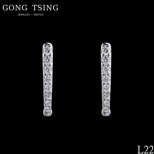 全新鑽石耳飾  14白K金 共0.30克拉 耳環 輕珠寶