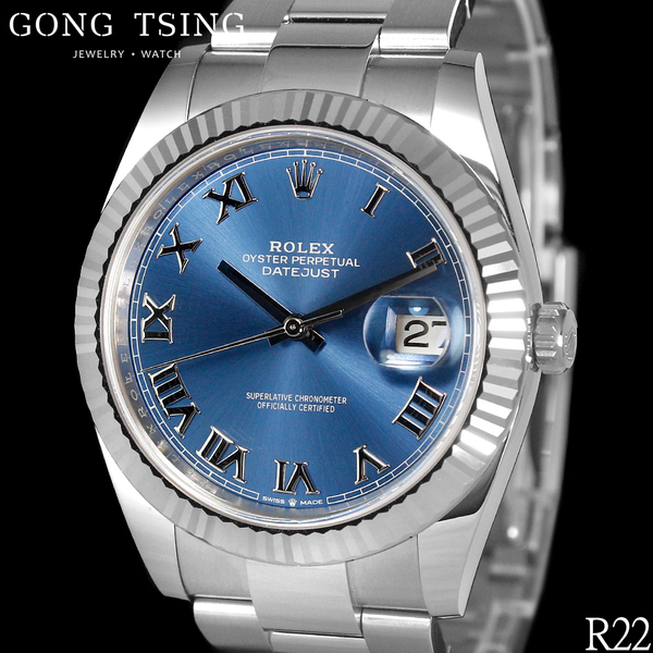 勞力士男錶     ROLEX 126334 藍色面盤 白金羅馬時標 原廠盒子 全新未使用品 2022年綠卡